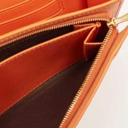 Mulberry Orange Leather Flap Continental Wallet