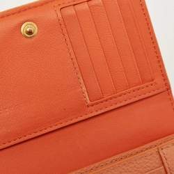 Mulberry Orange Leather Flap Continental Wallet