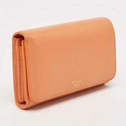 Mulberry Orange Leather Flap Continental Wallet