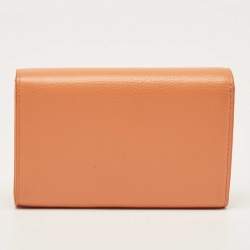 Mulberry Orange Leather Flap Continental Wallet