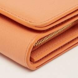 Mulberry Orange Leather Flap Continental Wallet