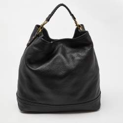 Mulberry Black Leather Effie Flap Hobo