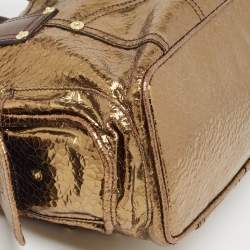 Mulberry Gold/Brown Crackled Foil and Leather Small Jody Tote