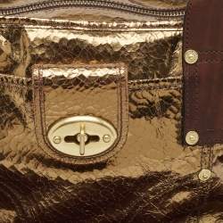 Mulberry Gold/Brown Crackled Foil and Leather Small Jody Tote
