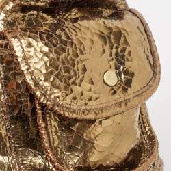 Mulberry Gold/Brown Crackled Foil and Leather Small Jody Tote