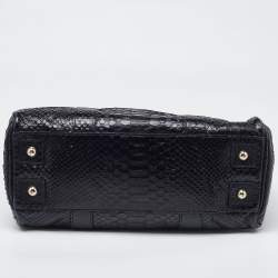 Mulberry Deep Midnight Blue Python Effect Leather Bayswater Satchel