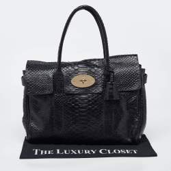 Mulberry Deep Midnight Blue Python Effect Leather Bayswater Satchel
