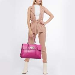 Mulberry Fuchsia Leather Bayswater Satchel