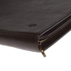 Mulberry Dark Brown Leather Round Zip Document Case