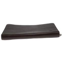 Mulberry Dark Brown Leather Round Zip Document Case