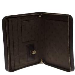Mulberry Dark Brown Leather Round Zip Document Case