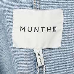 Munthe Blue Denim Crystal Fringed Jacket and Jeans Set XS/S Waist 28"