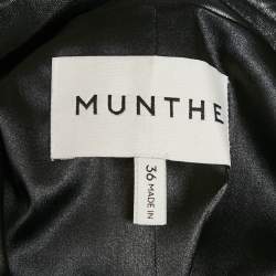 مملوكة مسبقًا Munthe Black Leather Button Front Skirt S
