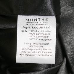 مملوكة مسبقًا Munthe Black Leather Button Front Skirt S
