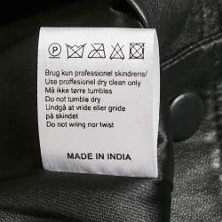 مملوكة مسبقًا Munthe Black Leather Button Front Skirt S