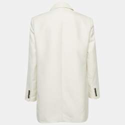 Pre Owned بليزر مونثي كريم تويل مزود بزرارين مقاس صغير - سمول