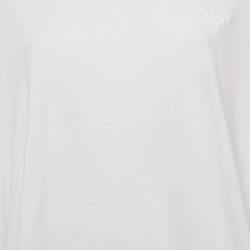 Pre Owned Munthe White Printed Jersey Side-Slits Oversized T-Shirt XS