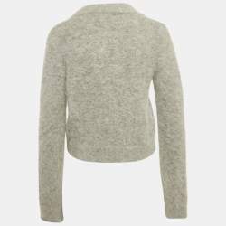 Pre Owned Munthe Grey Mohair Wool Buttoned Cardigan S