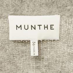 Pre Owned Munthe Grey Mohair Wool Buttoned Cardigan S