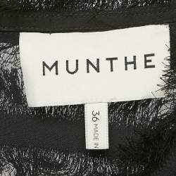 Pre Owned طقم تفاصيل ممزقة من الكريب الأسود من مونثي حجم صغير