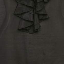 مملوكة مسبقًا Munthe Black Crepe Ruffled Blouse S