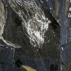 Pre Owned Munthe Blue Abstract Sequin Blazer M