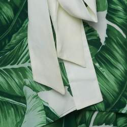 Mystique Beach Green/White Leaf Print Kimono and Samui Pants Set S