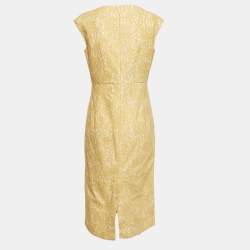 Nº21 Yellow Lace Sleeveless Midi Dress M