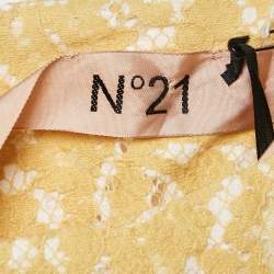 Nº21 Yellow Lace Sleeveless Midi Dress M