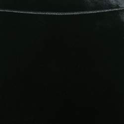 Nº21 Black Silk and Velvet Ruffled Pencil Skirt M