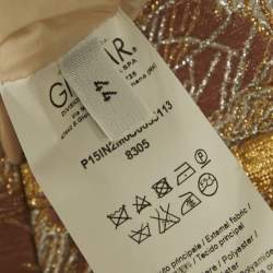 Pre Owned Nº21 Beige Floral Jacquard Flared Mini Skirt M