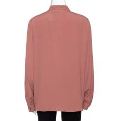N°21 Pink Silk Blend Embellished Frill Shirt M