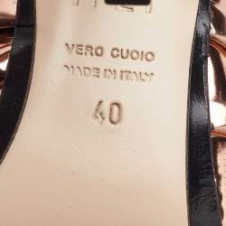 N21 Metallic Rose Gold Leather Lamé Slingback Mules Size 40
