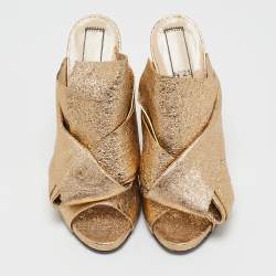 Nº21 Gold Leather Raso Knot Mules Size 40
