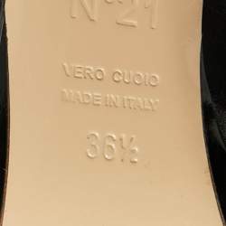 Pre Owned Nº21 Black Satin Raso Knot Peep Toe Mules Size 36.5