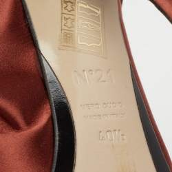 Nº21 Brown Satin Raso Knot Mules Size 40.5