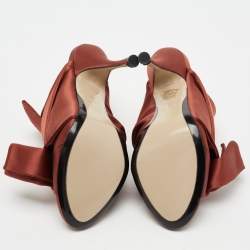 Nº21 Brown Satin Raso Knot Mules Size 40.5
