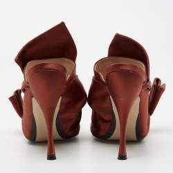 Nº21 Brown Satin Raso Knot Mules Size 40.5