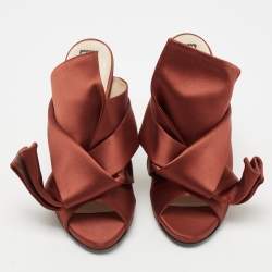 Nº21 Brown Satin Raso Knot Mules Size 40.5