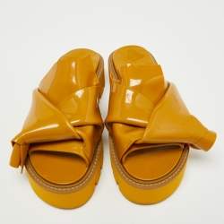 N21 x Kartell Mustard Knotted Jelly Platform Slides Size 38