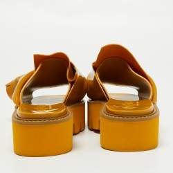 N21 x Kartell Mustard Knotted Jelly Platform Slides Size 38
