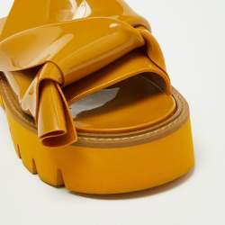 N21 x Kartell Mustard Knotted Jelly Platform Slides Size 38