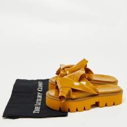 N21 x Kartell Mustard Knotted Jelly Platform Slides Size 38