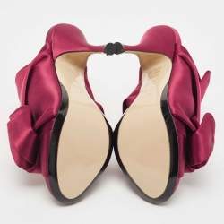 Pre Owned Nº21 Ronny Burgundy Satin Knot Slide Size 36