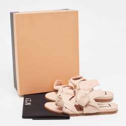 N21 Beige Leather Knot  Slide Flats Size 37