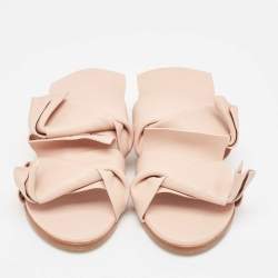 N21 Beige Leather Knot  Slide Flats Size 37