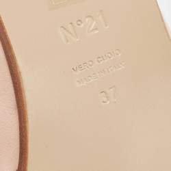 N21 Beige Leather Knot  Slide Flats Size 37