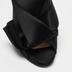 N21 Black Satin Knot  Pointed Toe Slide Sandals Size 38