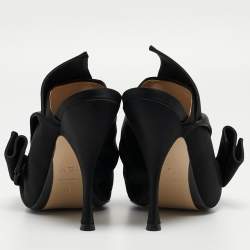 N21 Black Satin Knot  Pointed Toe Slide Sandals Size 38