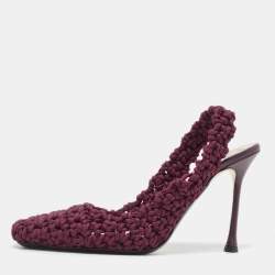 Nº21 Burgundy Crochet Slingback Pumps Size 40